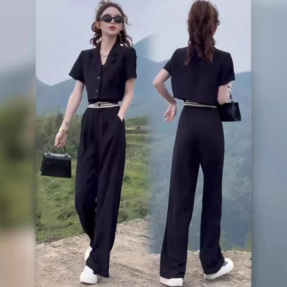 【昕安】尚套装女2025夏季新款洋气显瘦短款西服高腰阔财阀千金女装