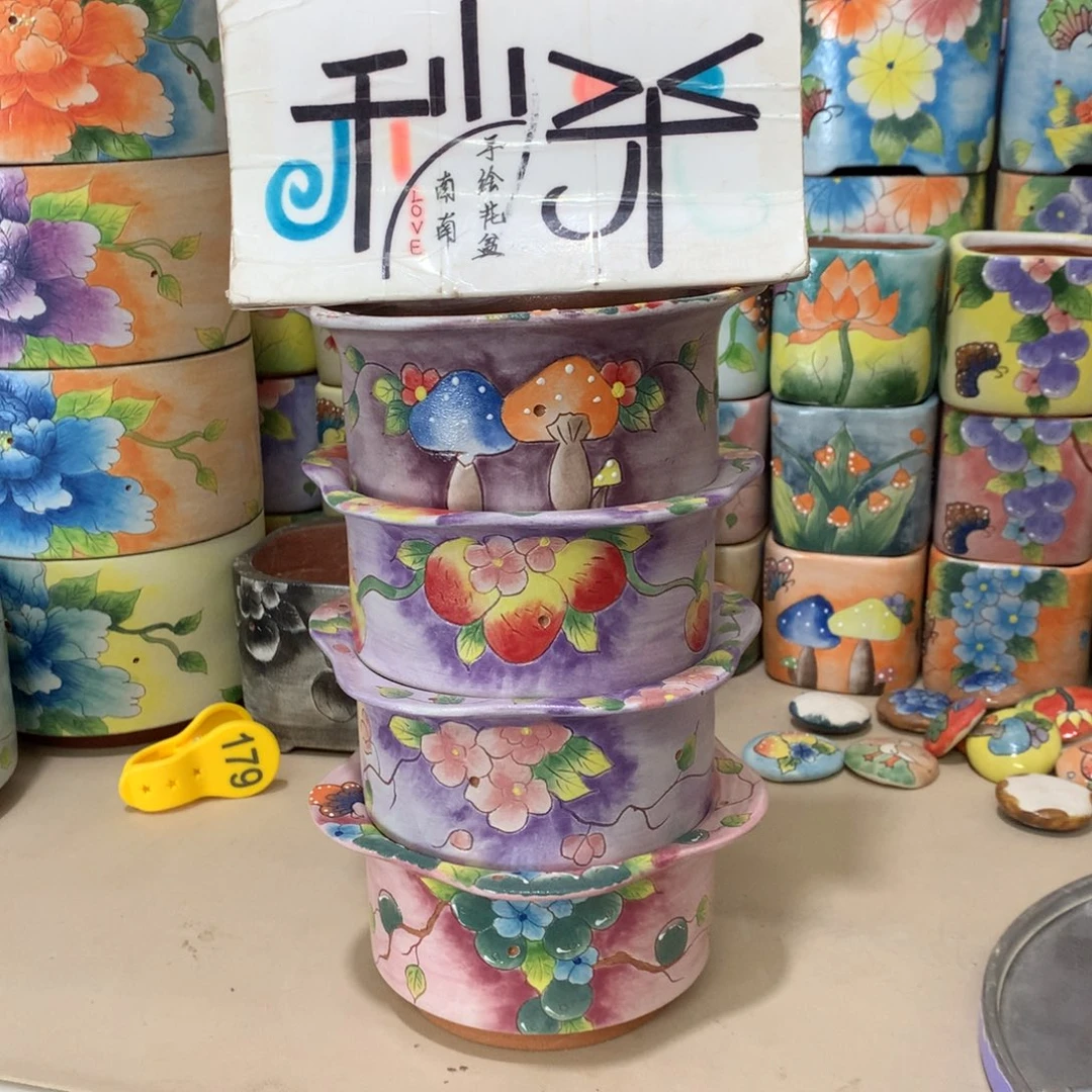 ?***?福利花盆，手绘花盆