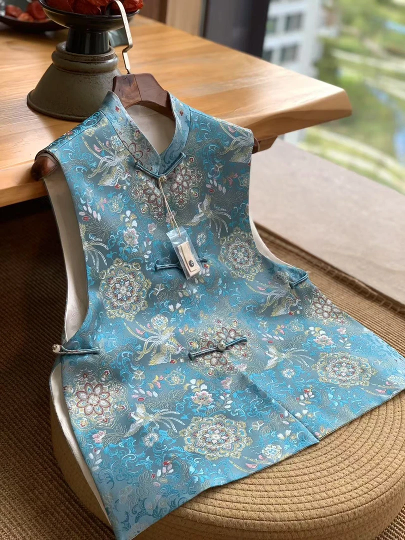 锦瑟华服【吴罗冰淇淋】新中式提花夏季双面穿国风马甲