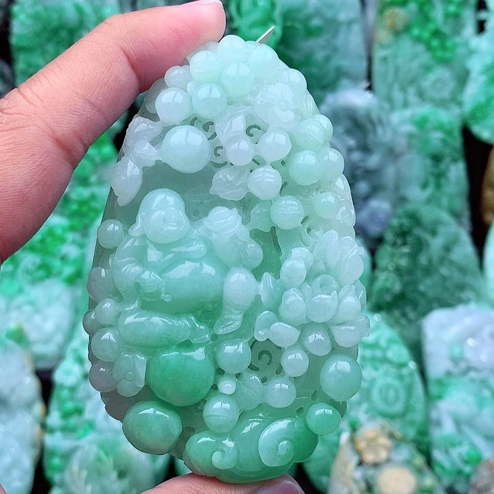 天然A货翡翠佛公