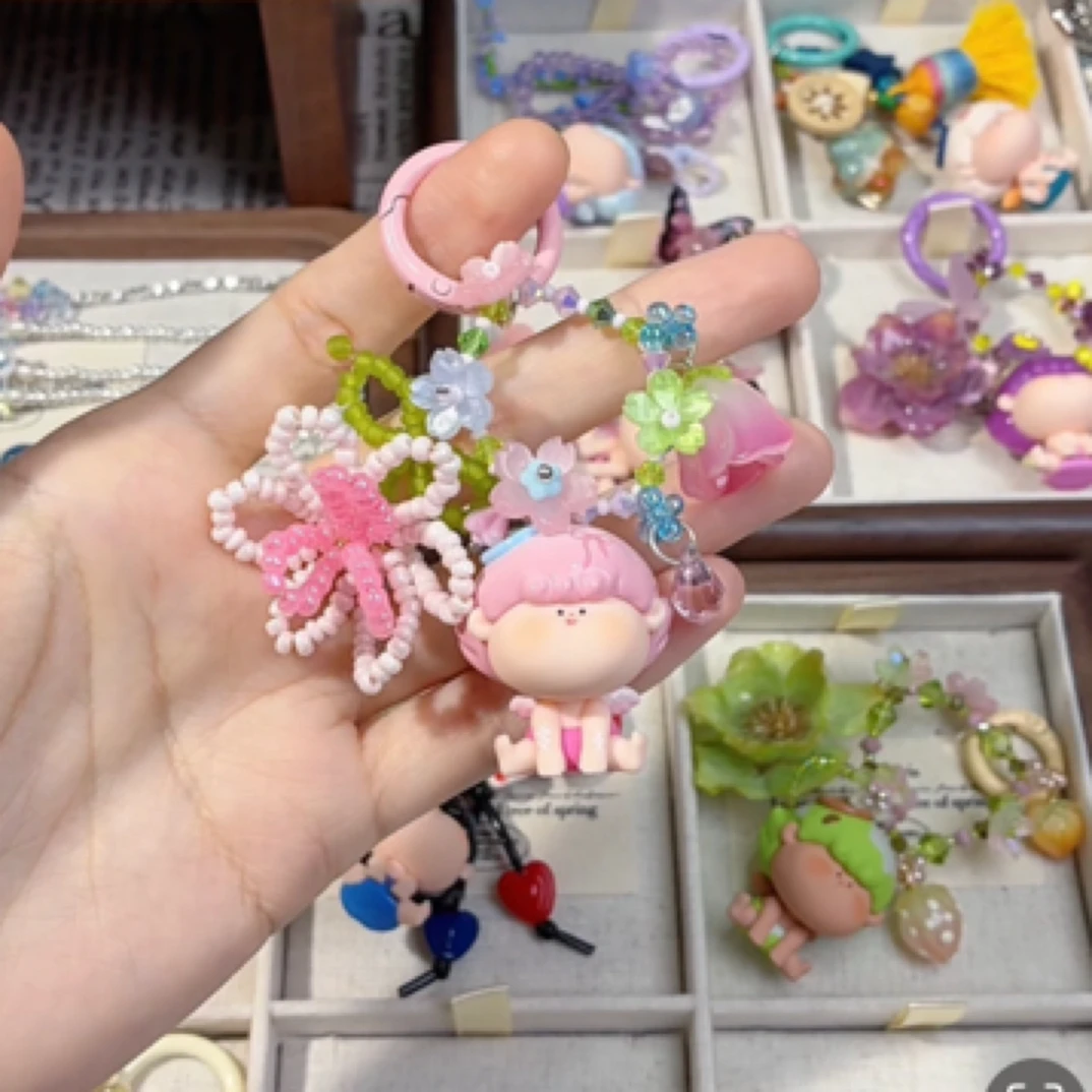 萌粒小娃设计手机链钥匙扣原创挂链饰品