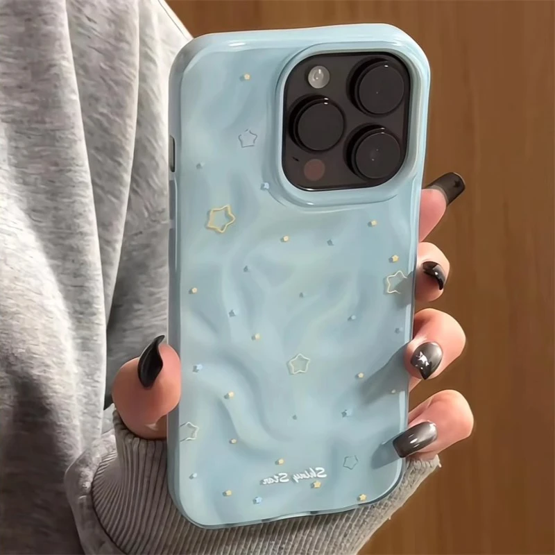 适用苹果16pro手机壳彩绘陨石纹iPhone15Promax保护套新17promax