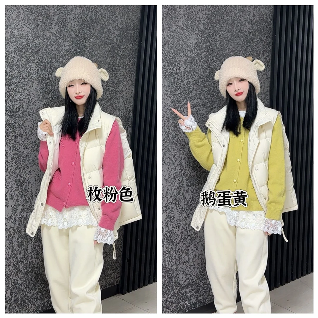 【寒泽自制】加厚蝴蝶结毛衣开衫50301