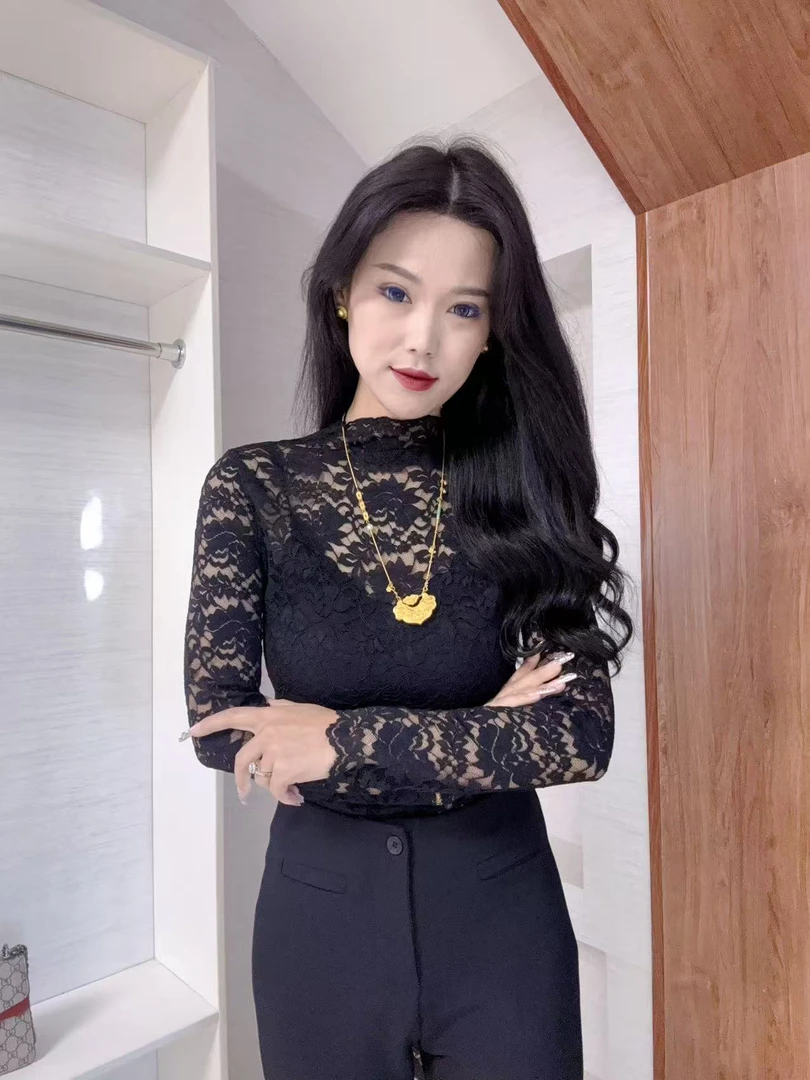 0107N内搭半高领黑色修身小衫