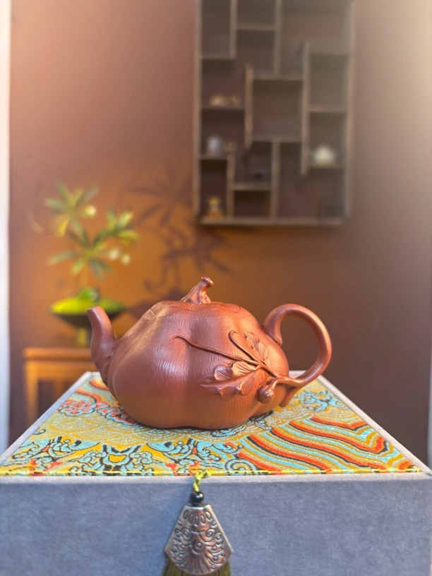 紫砂红皮龙《南瓜》半手工制作