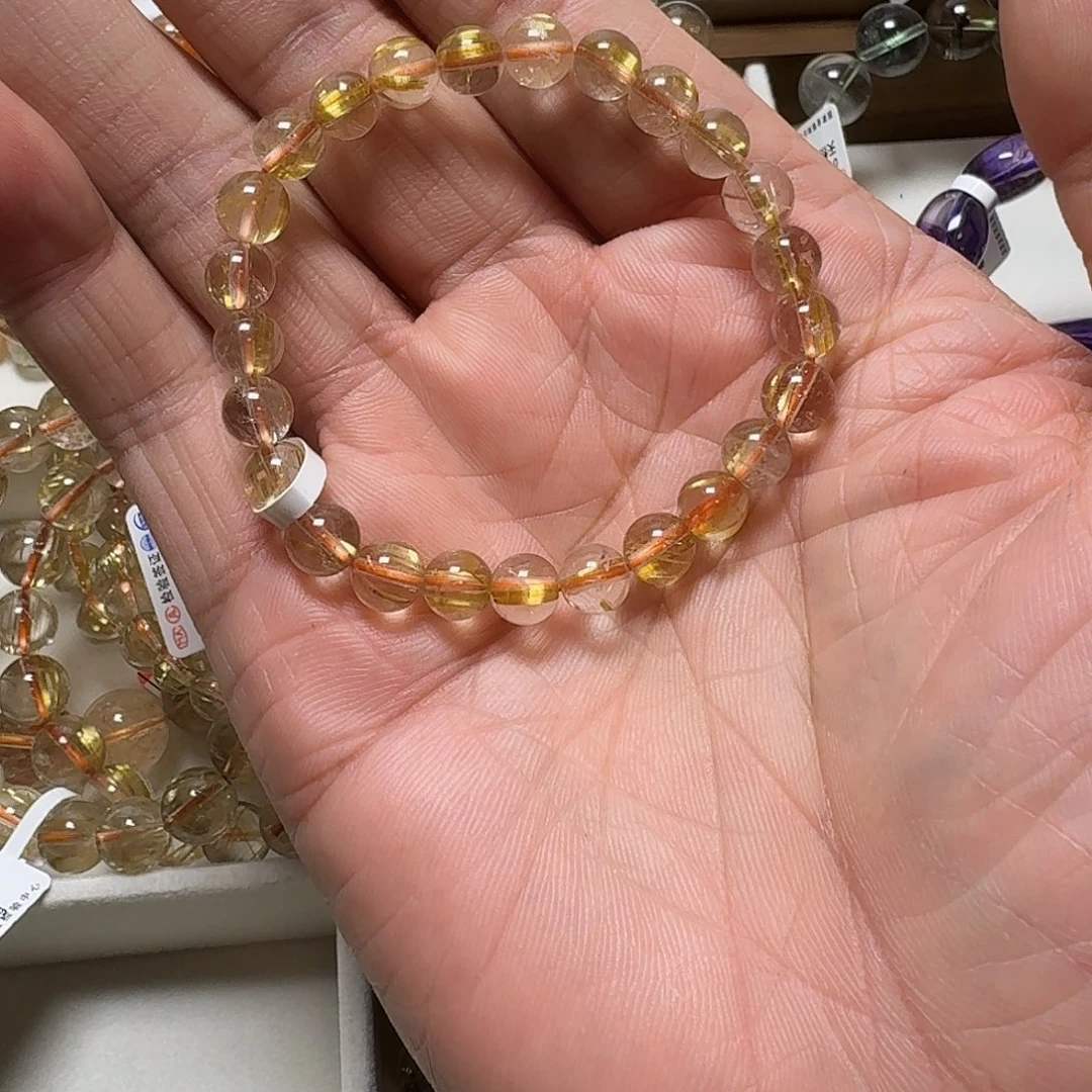 水晶手链未镶嵌天然钛晶手串