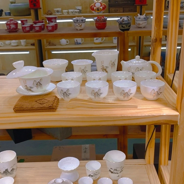 【不止】羊脂玉瓷茶具套装
