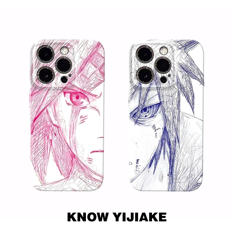 素描小樱佐助适用苹果手机壳华为荣耀OPPO软壳vivo小米防摔红米1+