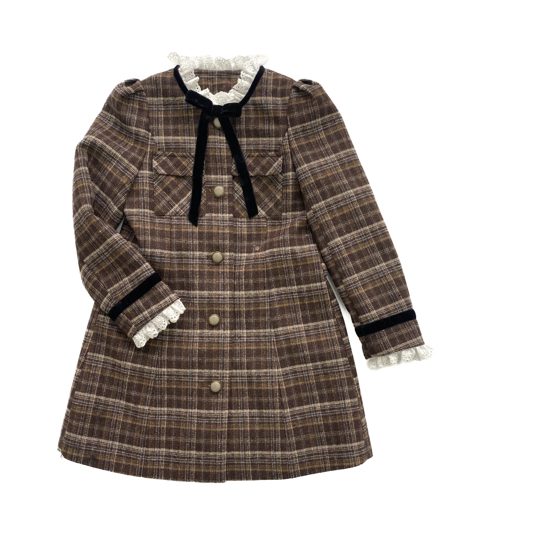 儿童童装E007226呢料连衣裙儿童童装