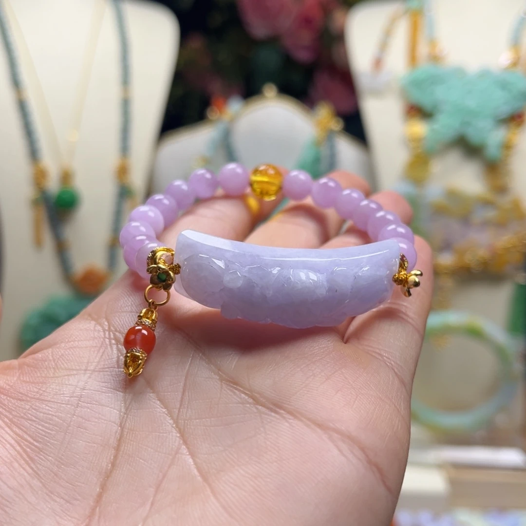 翡翠手链未镶嵌天然翡翠