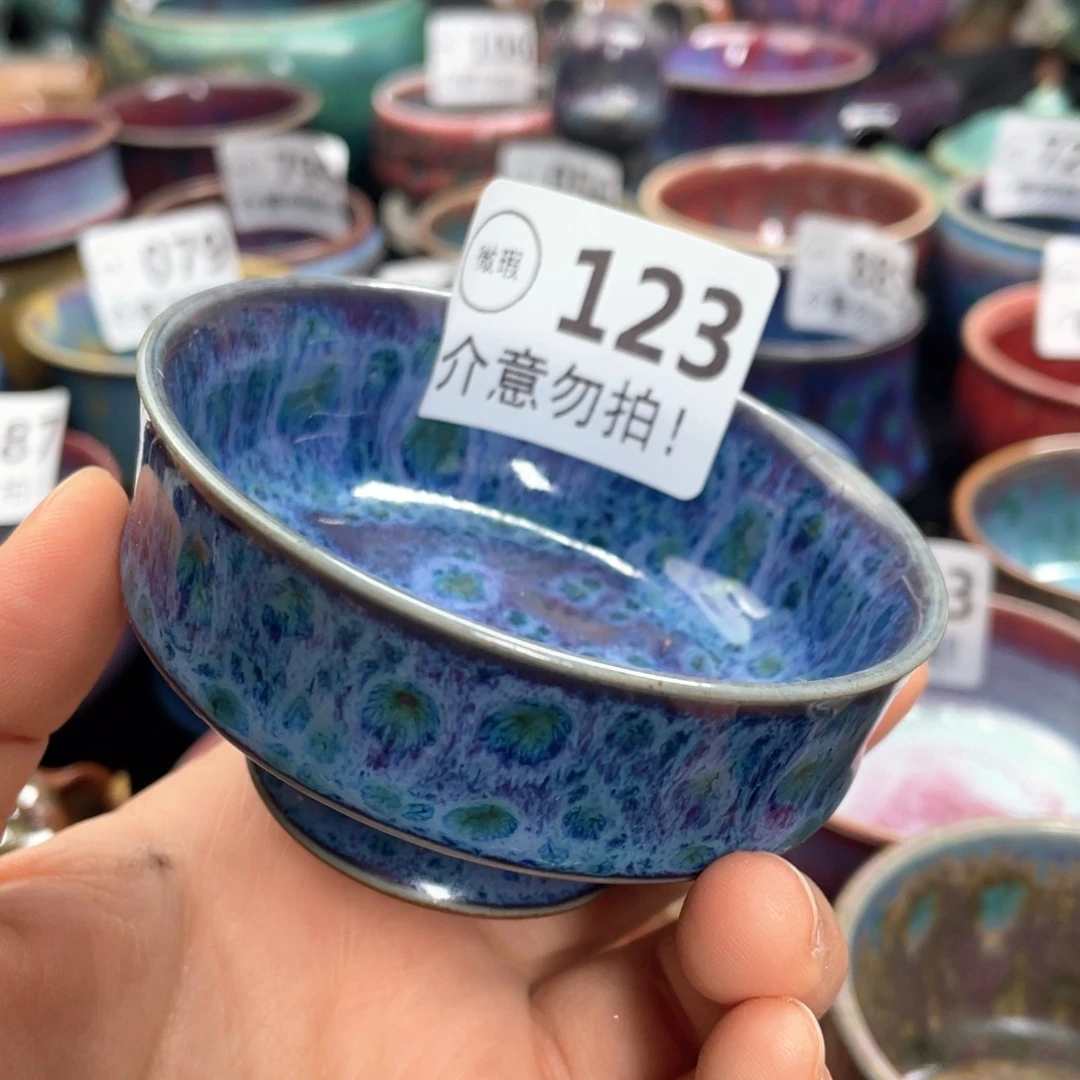 云***竹摆件陶神后钧瓷原产地高温烧制微瑕