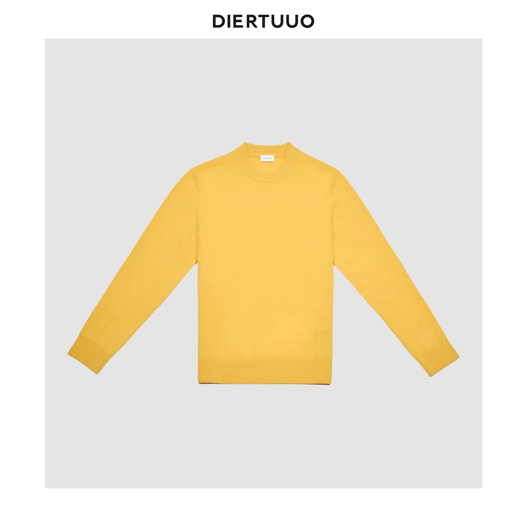 DIERTUUO迪途-52521男士时尚休闲圆领柔软舒适针织100%纯羊毛衫