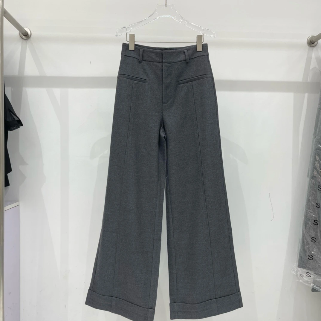 艾家商场同款24年冬季新品高腰阔腿裤3004