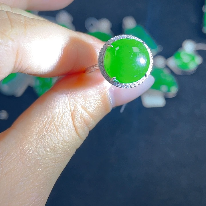 翡翠银S925镶嵌吊坠(不含链)