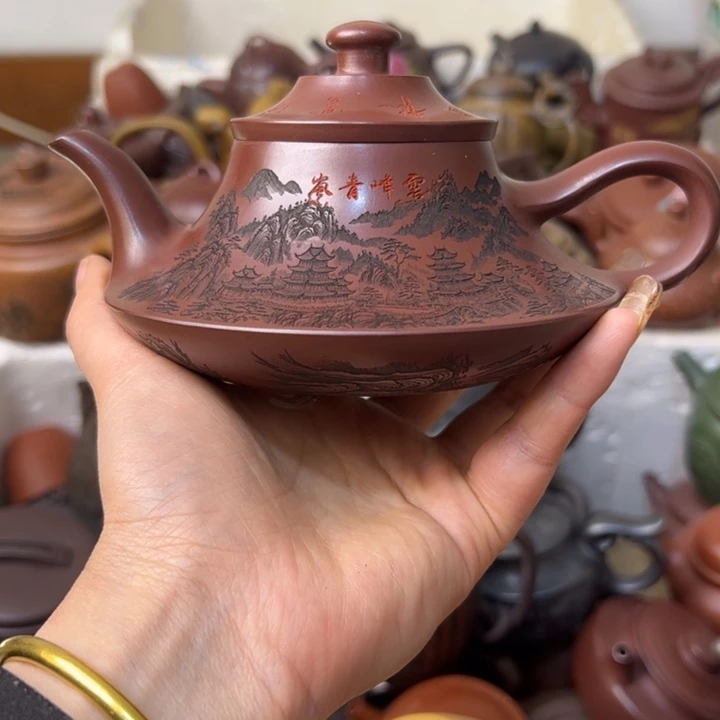 紫砂茶壶内里开片微瑕