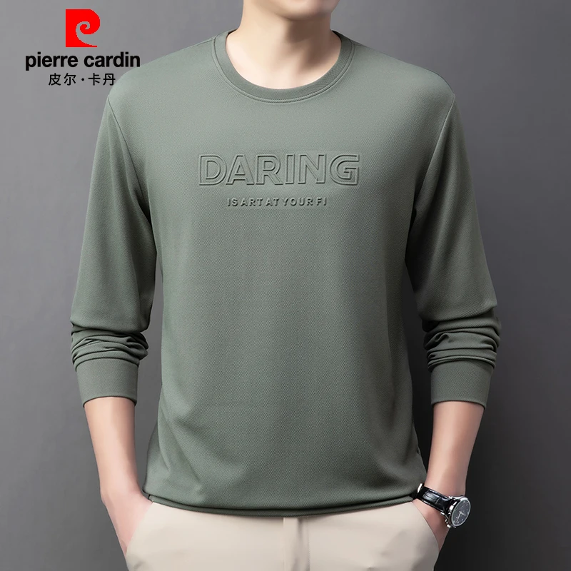皮尔卡丹卫衣2025春秋季男士圆领潮流休闲长袖百搭青年T恤打底衫