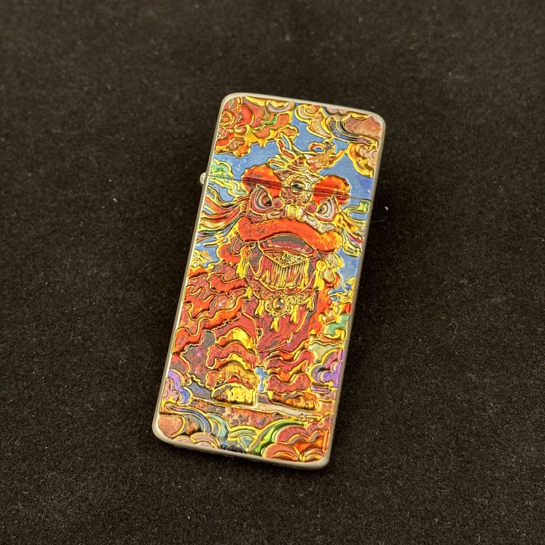 ZORRO佐罗ZC5二代3D鸿运当头醒狮窄机防风打火机官方礼盒(不带油)