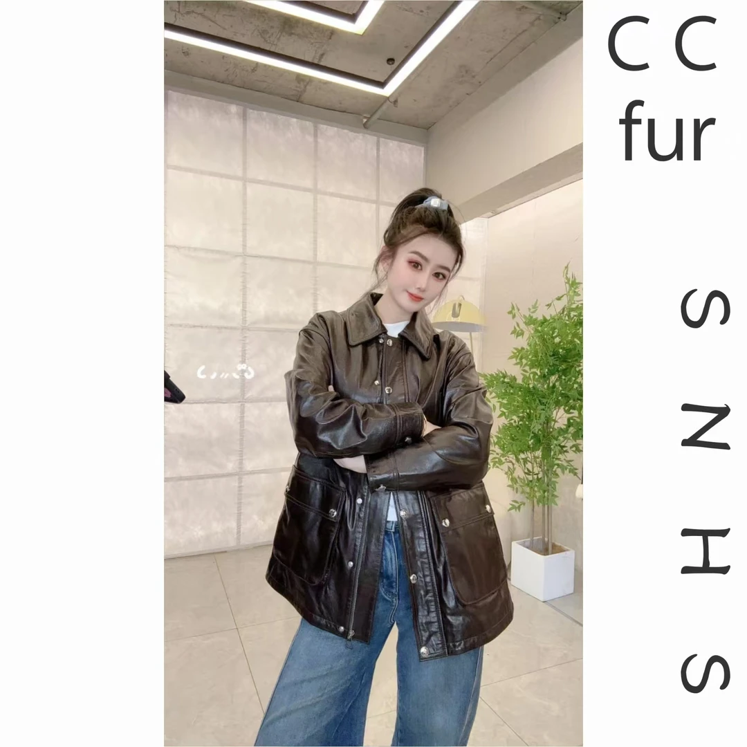 [CC FUR]"2503"设计师女洋气真皮皮衣羊皮外套