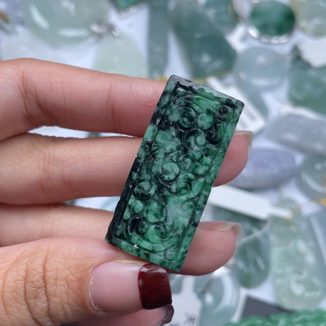 翡翠颈饰未镶嵌纯天然a货缅甸翡翠包邮