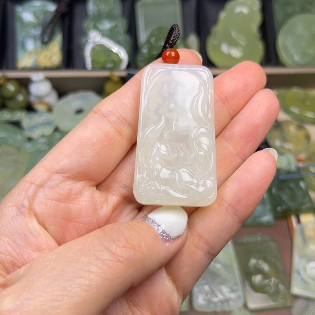 蛇纹石玉未镶嵌吊坠(赠链)