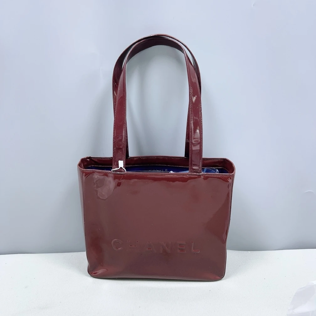 95新 Chanel/香奈儿  酒红色漆皮单肩包 1754 6348