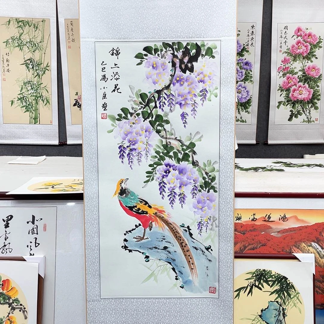 国画手绘手写作品