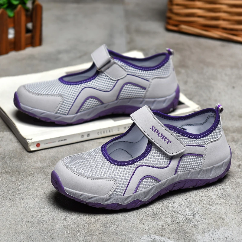 足力健安全老人鞋官方正品休闲健步老人鞋夏季新款中老年妈妈鞋女