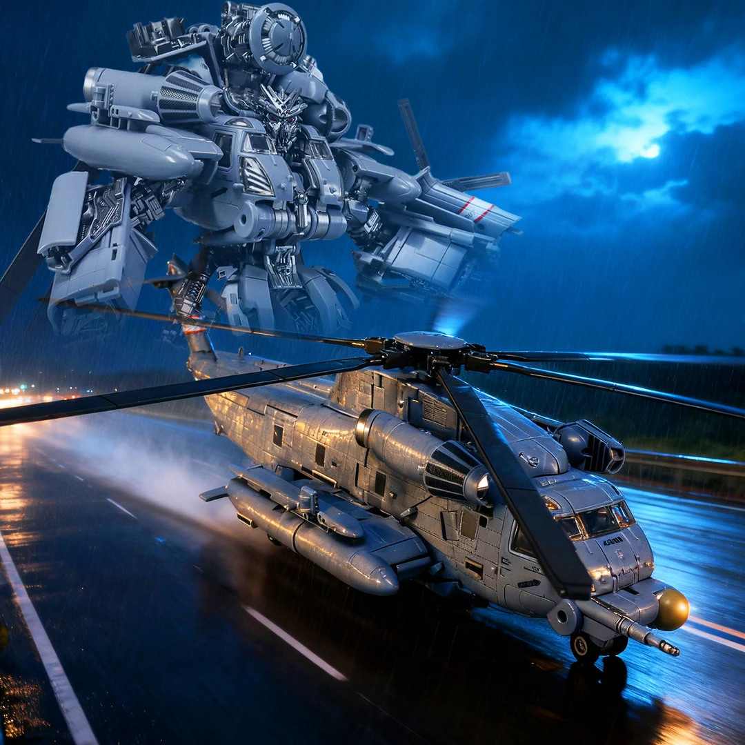 超大号变形玩具男孩模型眩晕直升机部分合金机器人成品模型手办