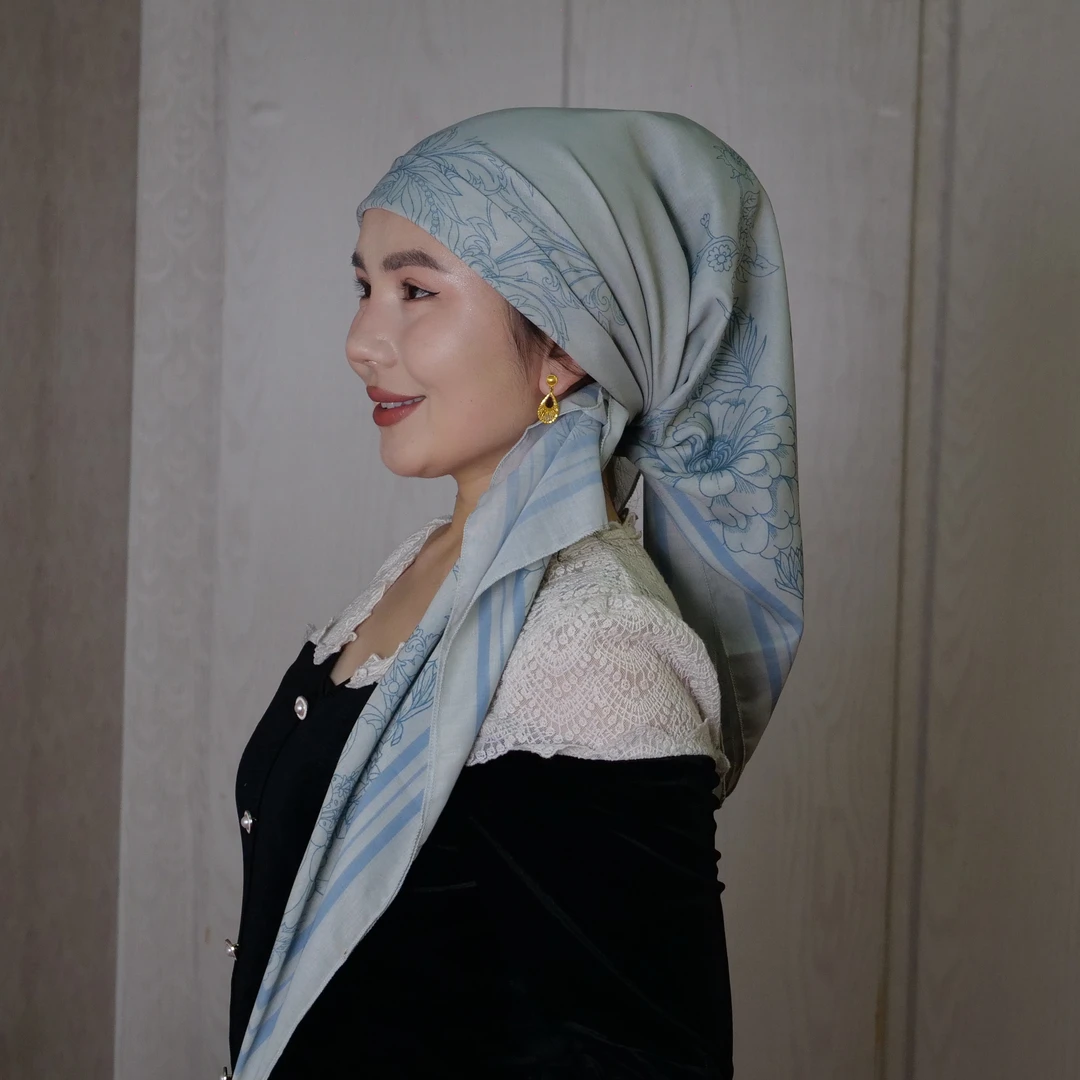 进口大直径头巾110*110 图案八