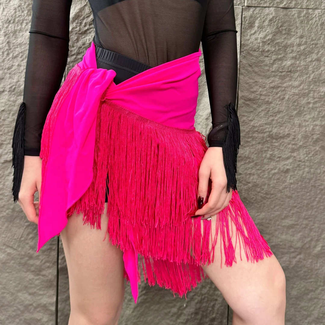 【618限量钜惠】皇朝舞蹈时尚百搭拉丁舞三角巾流苏围裙 A2346