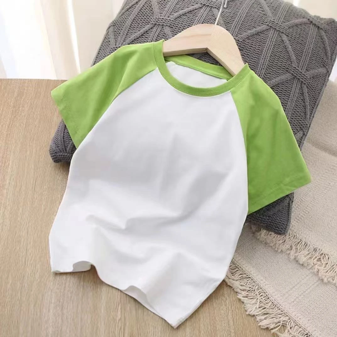 卡通儿童纯棉短袖T恤插肩袖舒适透气夏季半袖大童t恤休闲