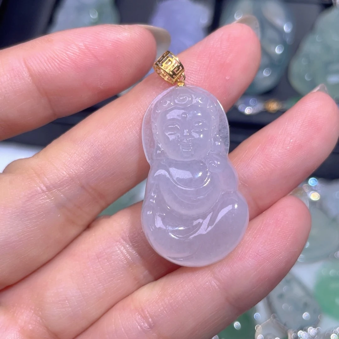 颈饰18K金镶嵌翡翠翡翠