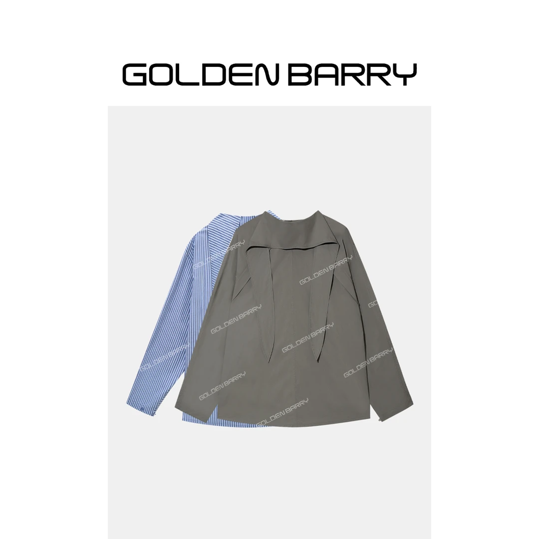 GOLDENBARRY|212611竖条纹时尚设计感衬衫