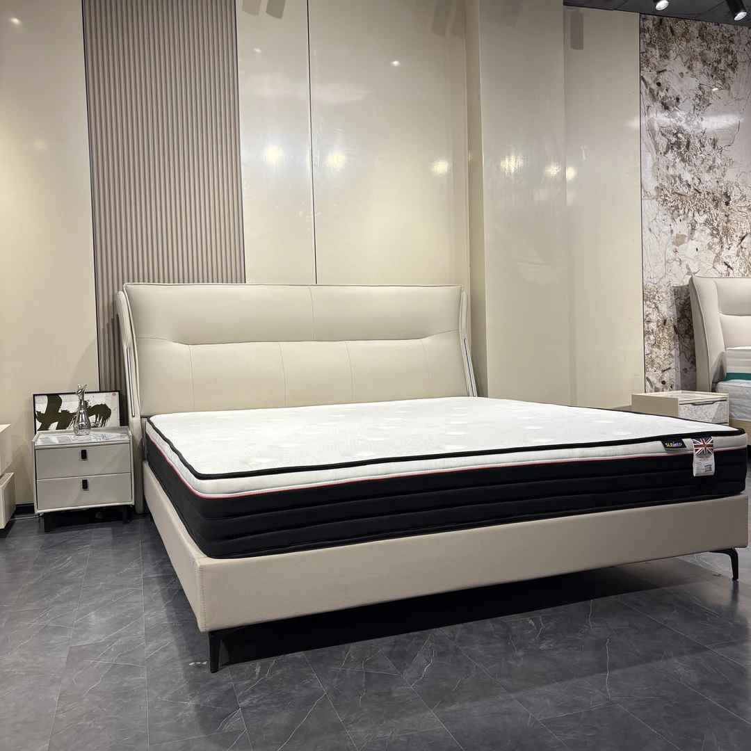 宁静之夜 真皮主卧大床婚床带床次卧主人房软体实木框架床床自用