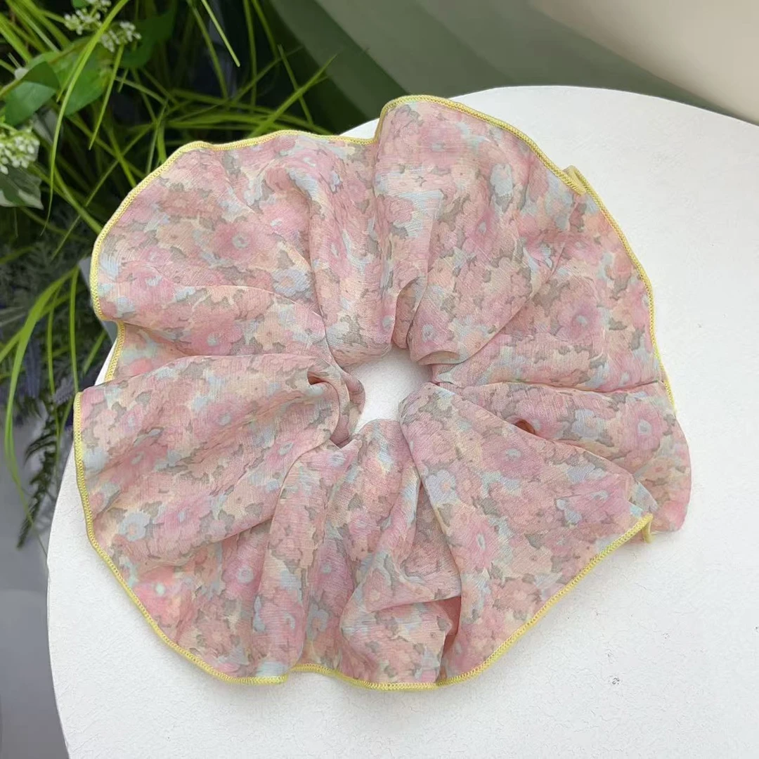 【半夏】系列精品水晶新款小清新时尚百搭粉色发圈1756