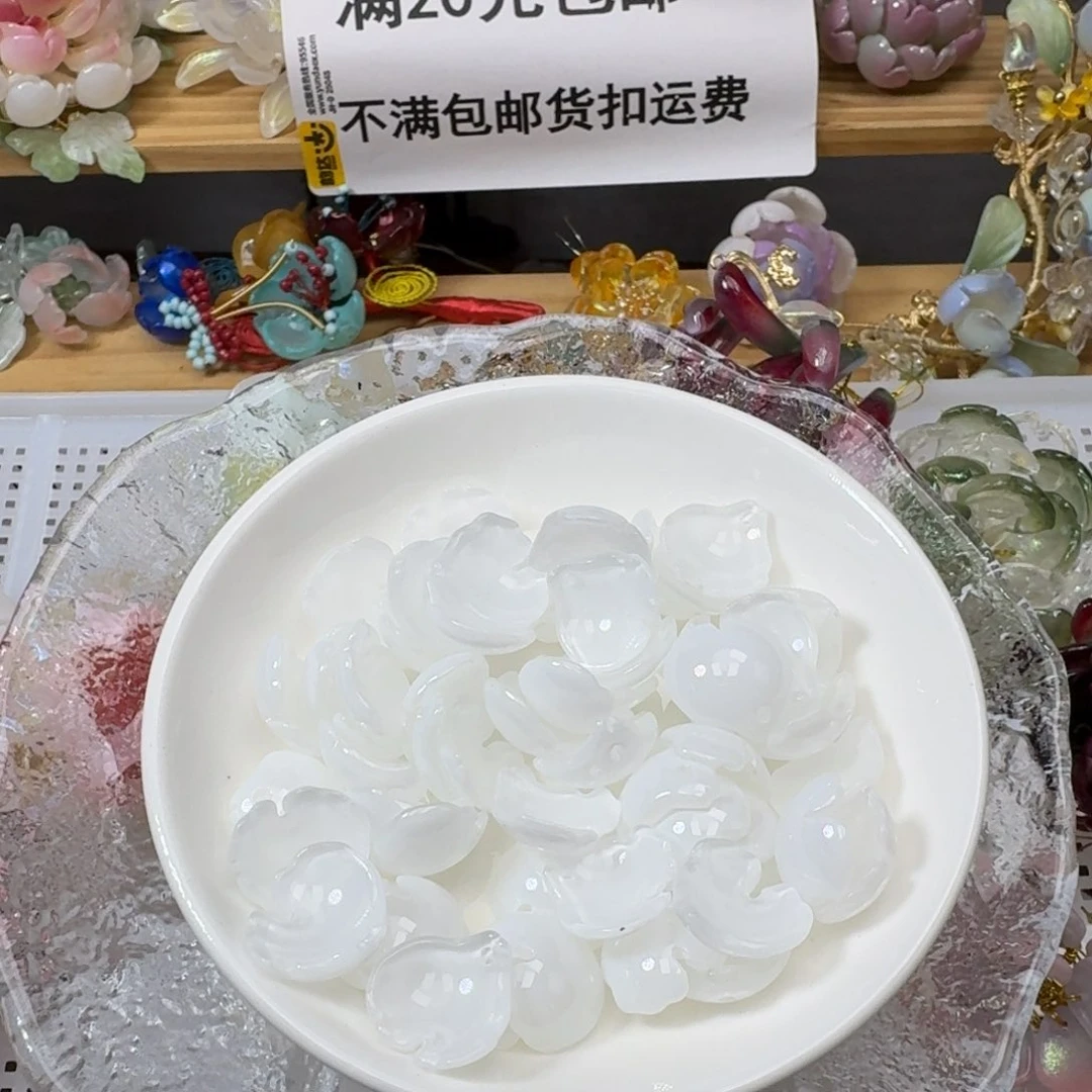 玻璃46号纯白芍药花
