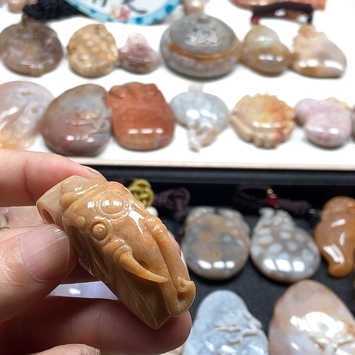 硅化珊瑚（珊瑚玉）未镶嵌颈饰