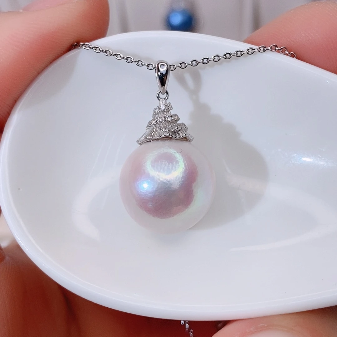 颈饰银S925镶嵌淡水珍珠