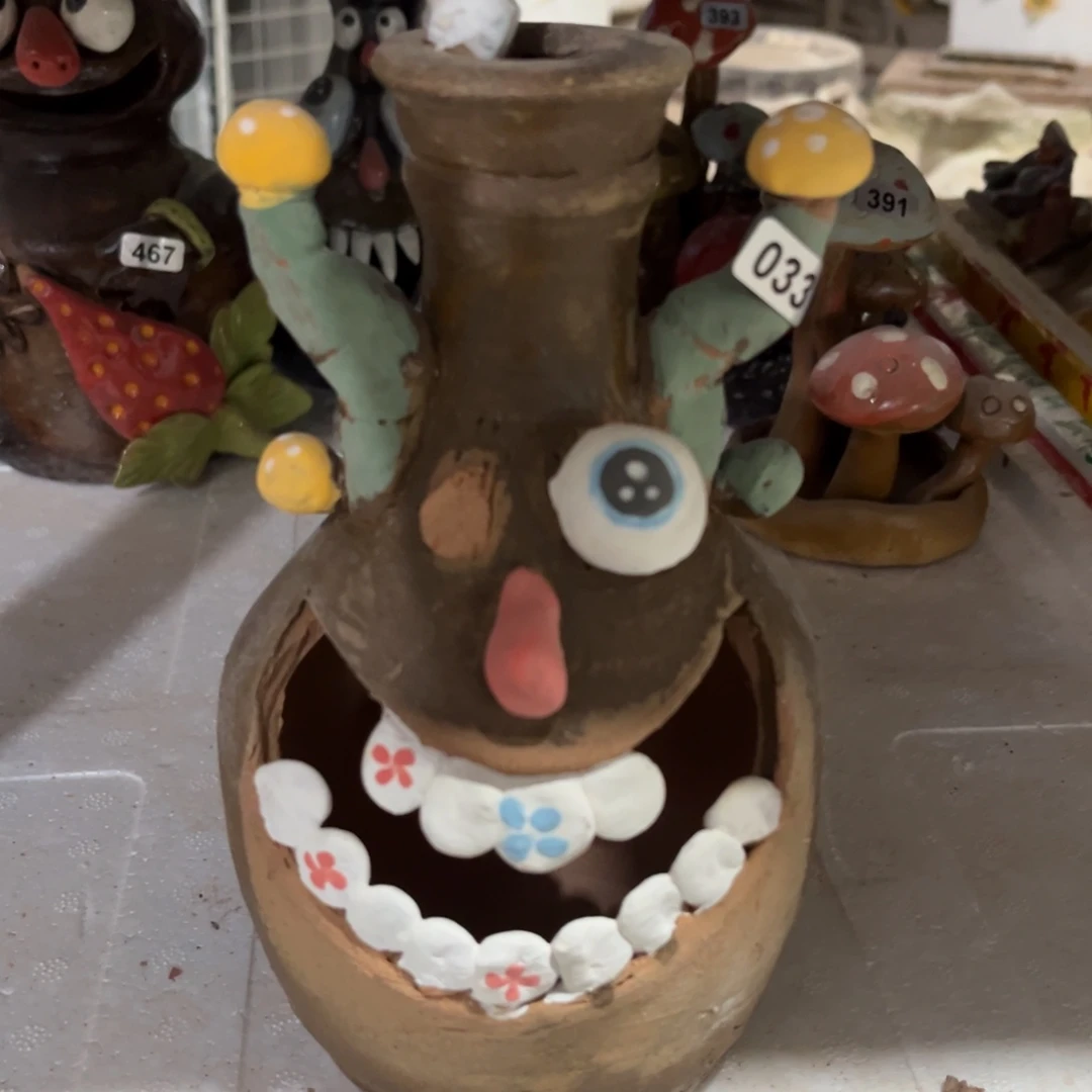 摆件纯手工抽象陶瓷摆件微瑕033