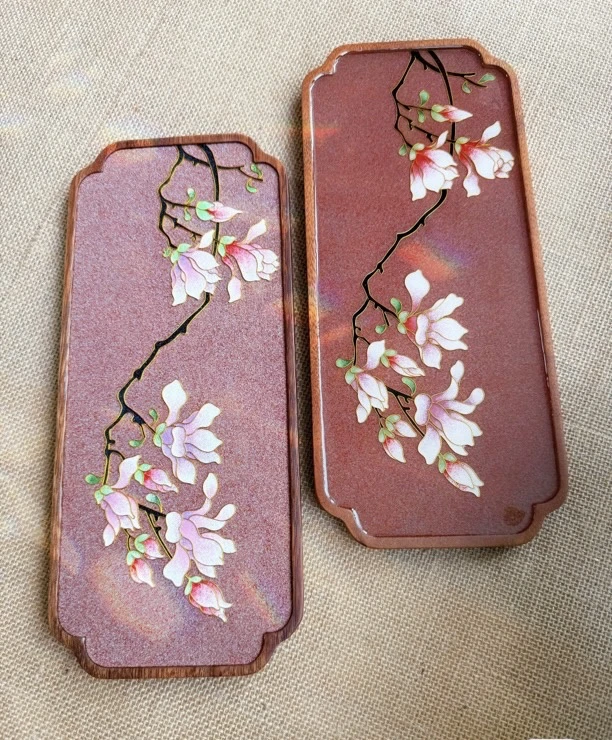 景泰蓝掐丝珐琅DIY材料包《玉兰图》釉料套装、国风典雅、伴手礼品