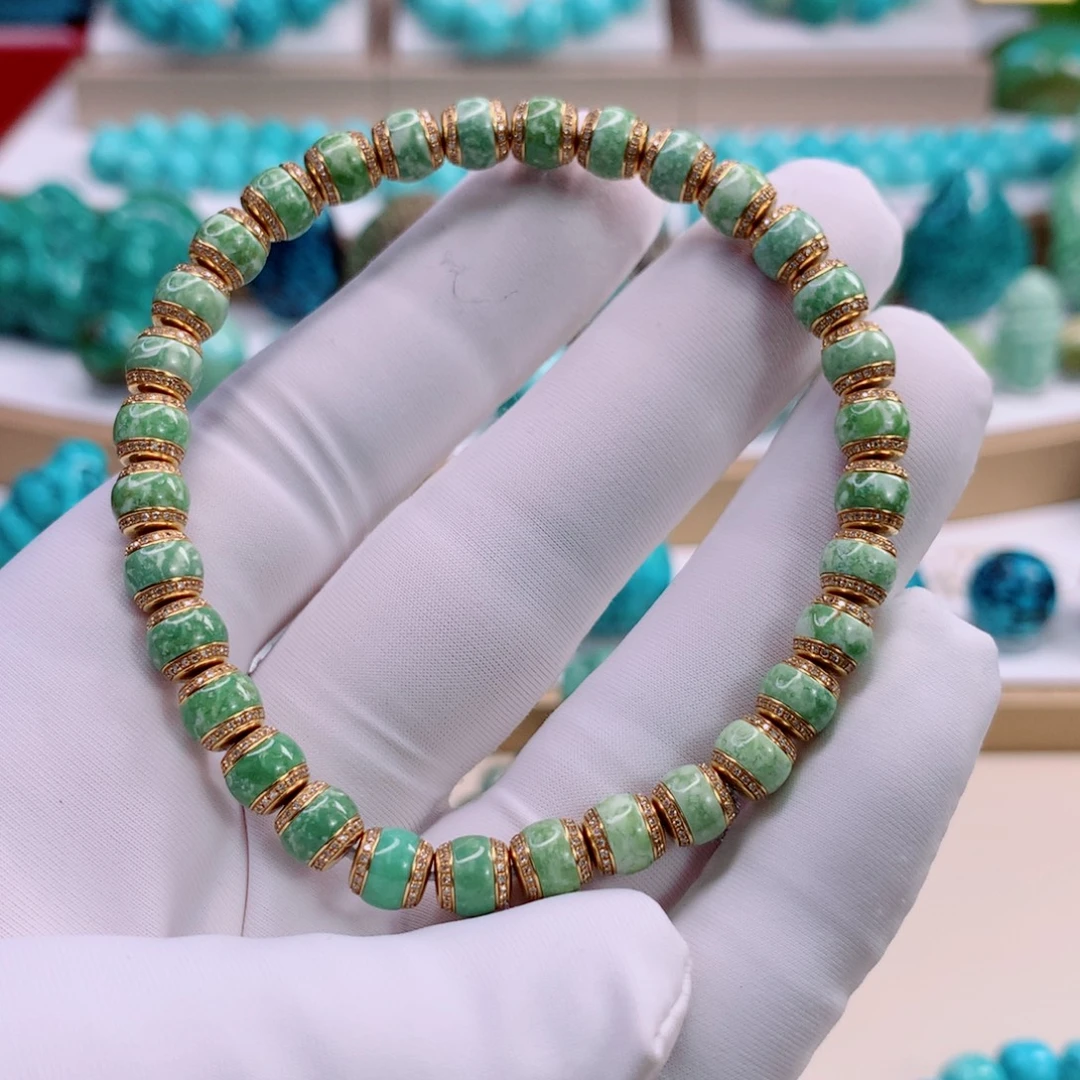 绿松石18K金镶嵌颈饰