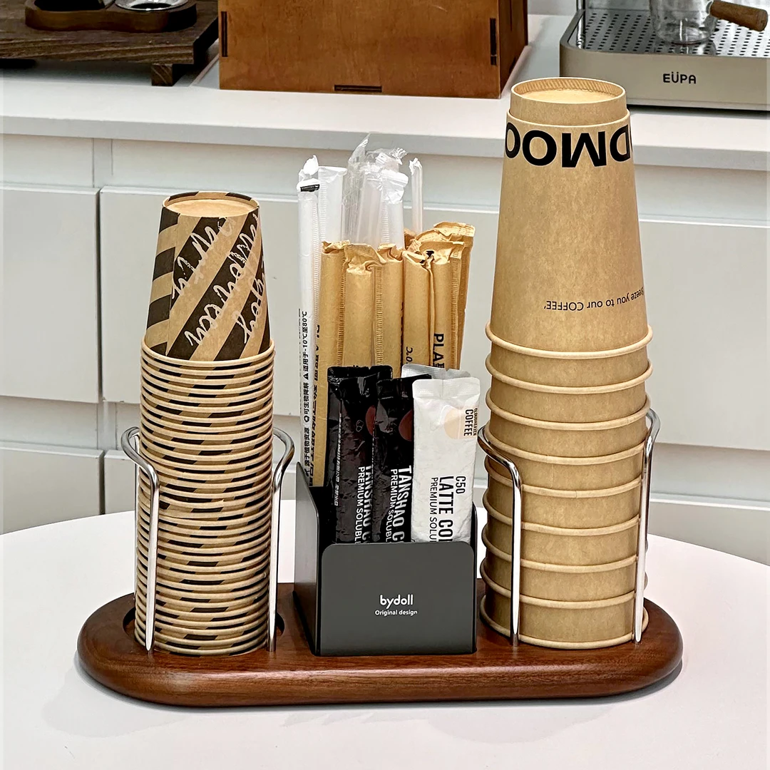 一次性杯子取杯器中古风咖啡角桌面茶杯纸杯水杯倒挂置物架杯架子