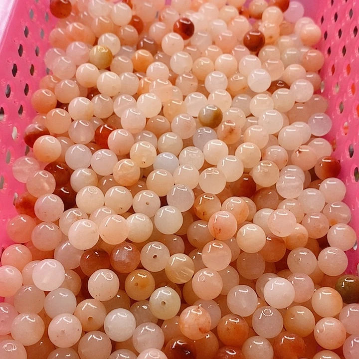 石英质玉珠子未镶嵌金丝玉