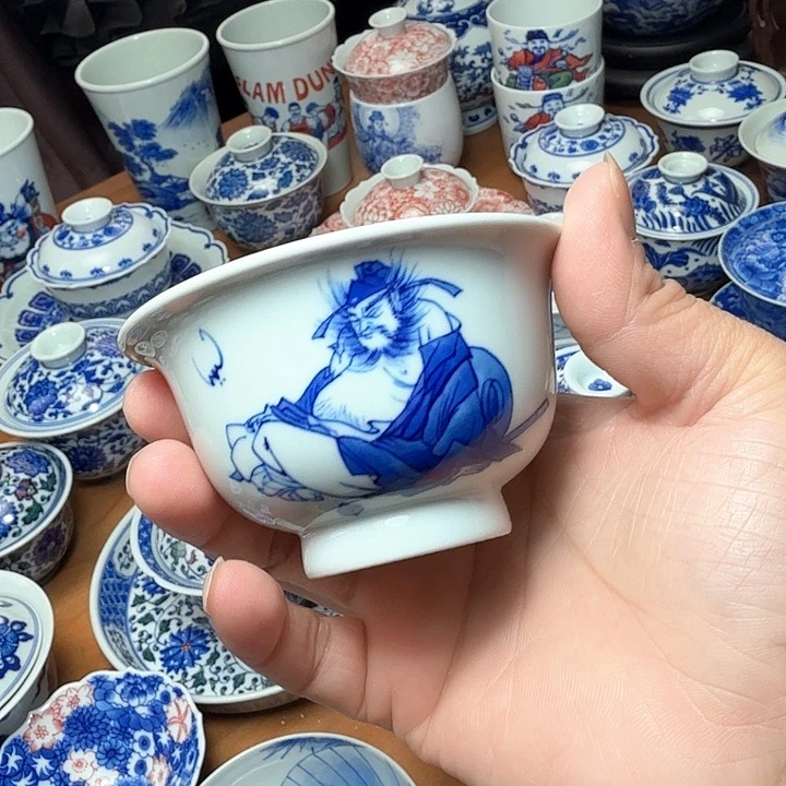 陶手绘钟馗压手杯福利款