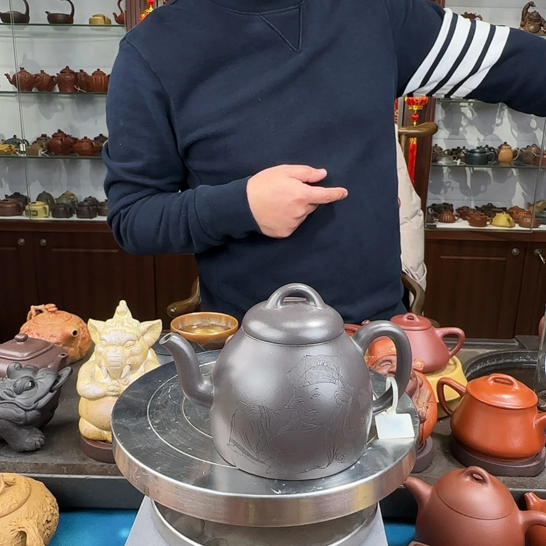 紫砂茶壶慕古天青