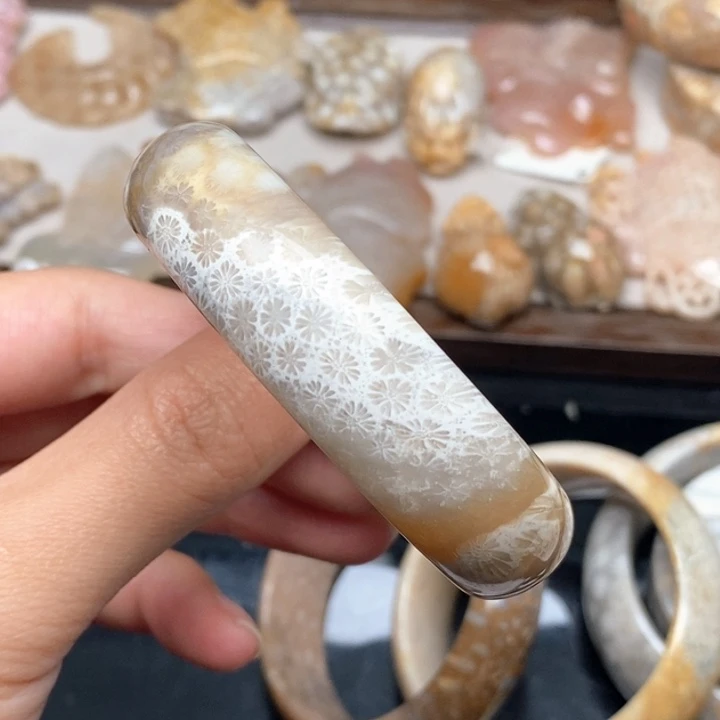 硅化珊瑚（珊瑚玉）手镯未镶嵌52