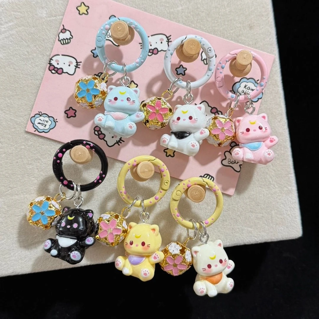 新款猫咪卡通钥匙扣学生书包可爱挂件少女包包配饰饰品闺蜜礼物