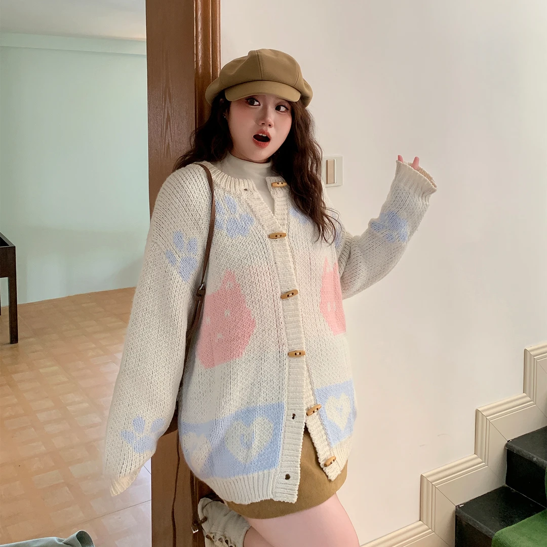 宽松提花开衫毛衣YZ00437