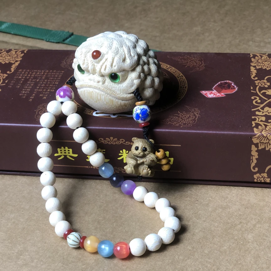 实心竹大金蟾带手链+国宝大熊猫搭配办公桌创意茶宠精美礼品