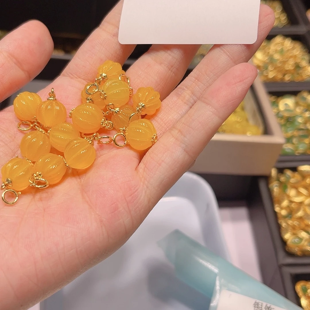 水晶珠宝半成品银S925镀金镶嵌217 。